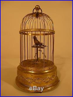 Bontems, Griesbaum Era Antique Singing Bird Automaton In Gilded Cage