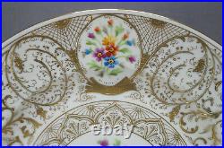 Boseck Hand Painted Floral Raised Gold Floral Scrollwork 10 3/4 Inch Plate C