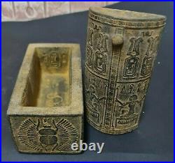 Box Protection Scarab With Hieroglyphs Egypt Gods Ancient Egyptian Antiques BC