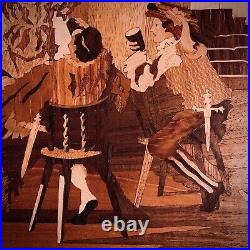 Buchschmid & Gretaux Wood Inlay Tavern Tray Used Very Good As Is. Vintage German
