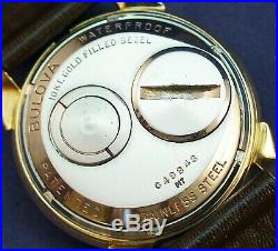 Bulova Accutron 214 Spaceview custom 10k GF/ss watch with new leather strap 1967