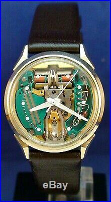 Bulova Accutron 214 Spaceview custom 10k GF/ss watch with new leather strap 1967