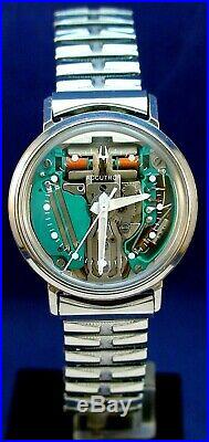 Bulova Accutron 214 Spaceview custom FULLY SERVICED stainless with matched band