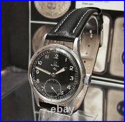 C' 44 Antique Vintage WWW Omega Ww2 Military Black Dial Wrist Watch Serviced