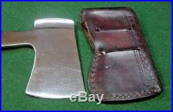 CASE Tested XX HATCHET Vintage Hunting Antique Belt Axe Knife Basketweave Sheath