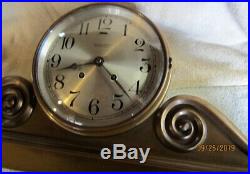 CHELSEA MANTEL 8-day LARGE 6.5 dial TAMBOUR #3 CLOCK, Key, FREE SHIP NO RESERVE