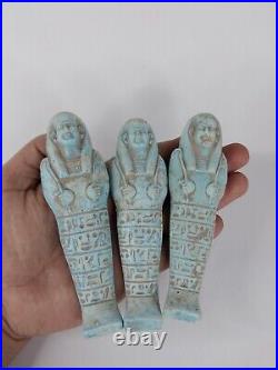 COLLECTION OF 3 RARE Ancient Egyptian Antique 3 Ushabti Shabti Pharaonic Statues