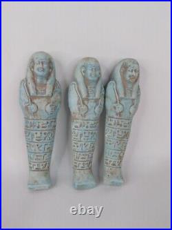 COLLECTION OF 3 RARE Ancient Egyptian Antique 3 Ushabti Shabti Pharaonic Statues