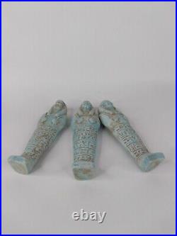 COLLECTION OF 3 RARE Ancient Egyptian Antique 3 Ushabti Shabti Pharaonic Statues