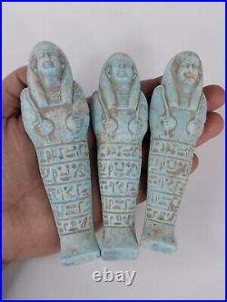 COLLECTION OF 3 RARE Ancient Egyptian Antique 3 Ushabti Shabti Pharaonic Statues