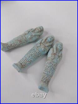 COLLECTION OF 3 RARE Ancient Egyptian Antique 3 Ushabti Shabti Pharaonic Statues