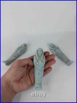 COLLECTION OF 3 RARE Ancient Egyptian Antique 3 Ushabti Shabti Pharaonic Statues