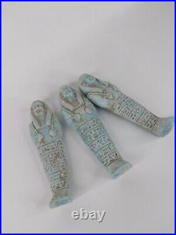 COLLECTION OF 3 RARE Ancient Egyptian Antique 3 Ushabti Shabti Pharaonic Statues