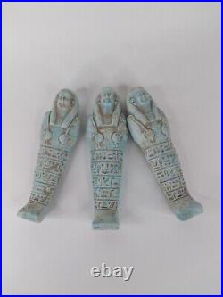 COLLECTION OF 3 RARE Ancient Egyptian Antique 3 Ushabti Shabti Pharaonic Statues