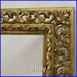 Ca. 1850-1900 old wooden openwork frame dimensions 26,2 x 18,9 in