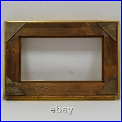 Ca 1930-1950 old wooden frame original gold plated fold dimensions 16.9 x 9.4 in