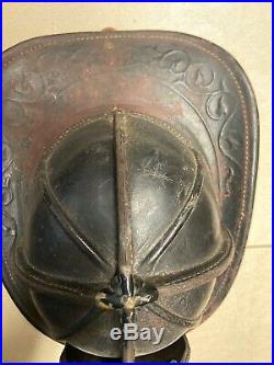 Cairns & Brother Vintage Antique Leather Fireman Helmet FDNY Engine 260