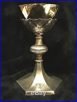 Catholic Antique all 800 Silver Edwardian Gothic Reliquary Holy Altar Chalice #4