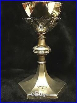 Catholic Antique all 800 Silver Edwardian Gothic Reliquary Holy Altar Chalice #4