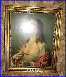 Catholic Last Rites Sick Call Box Jesus Picture Box NOS Priest Holy Antique rare