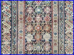 Caucasian Rug 3'9 x 5'7 Antique 1920s Collectible Chi Chi Wool Carpet Colorful