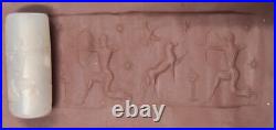 Chalcedony agate Roman Old cylinder intaglio bead stamp Bead