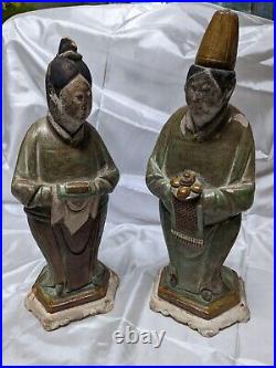 Chinese Tomb Attendant PAIR Man and Woman Great ANTIQUES Great Condition