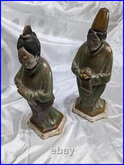 Chinese Tomb Attendant PAIR Man and Woman Great ANTIQUES Great Condition