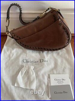 Christian Dior Black Saddle Bag Gold Hardware Collectible Vintage Circa 2003