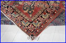 Collectible Antique Rug 4x6 Low Pile Faded Red Worn Vintage Floral Carpet