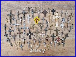 Collection Of Antique Pendant Crosses Crucifixes