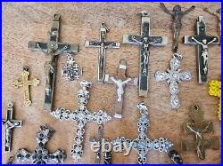 Collection Of Antique Pendant Crosses Crucifixes