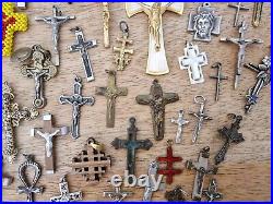 Collection Of Antique Pendant Crosses Crucifixes