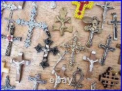 Collection Of Antique Pendant Crosses Crucifixes