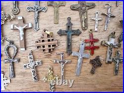 Collection Of Antique Pendant Crosses Crucifixes