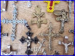 Collection Of Antique Pendant Crosses Crucifixes