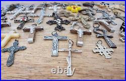 Collection Of Antique Pendant Crosses Crucifixes