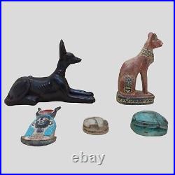 Collection Rare Ancient Egyptian Pharaonic Antique Stone Statues Bc