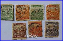 Collection of antique used postal stamps, Reaper MAGYAR KIR POSTA Hungary, 1916