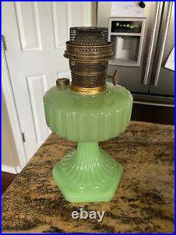 Corinthian Green Moonstone Oil Lamp Aladdin Mantle Lamp Company