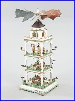 ERZGEBIRGE WEIHNACHTS PYRAMIDE Antique Christmas turning house 115 CM