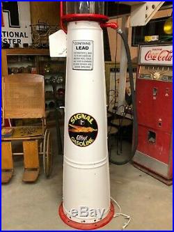 Early OLD G&B Visible SIGNAL GAS PUMP Vintage Antique Model T A Oil Sign Garage