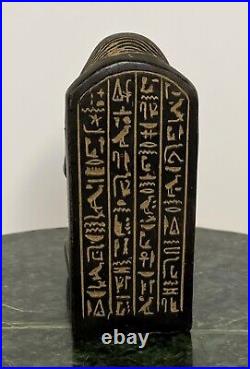 Egyptian Antique Statue Egypt Hieroglyphic Pharaonic Black Stone Bc