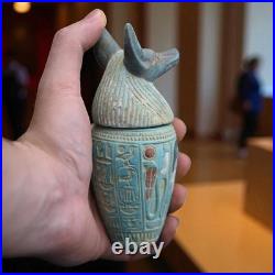 Egyptian Canopic Jars Statue Set of Four Funerary Deity Jars Artifact Figurine
