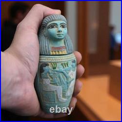 Egyptian Canopic Jars Statue Set of Four Funerary Deity Jars Artifact Figurine