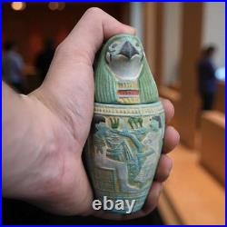 Egyptian Canopic Jars Statue Set of Four Funerary Deity Jars Artifact Figurine