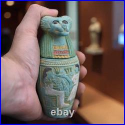 Egyptian Canopic Jars Statue Set of Four Funerary Deity Jars Artifact Figurine