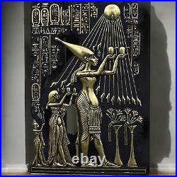 Egyptian Golden Stela Of King Akhenaten, His Queen Nefertiti & Their Children BC