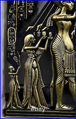 Egyptian Golden Stela Of King Akhenaten, His Queen Nefertiti & Their Children BC