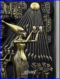 Egyptian Golden Stela Of King Akhenaten, His Queen Nefertiti & Their Children BC